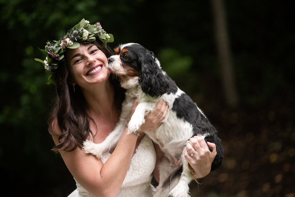 Rustic Wedding in South New Jersey | Bride and Dog