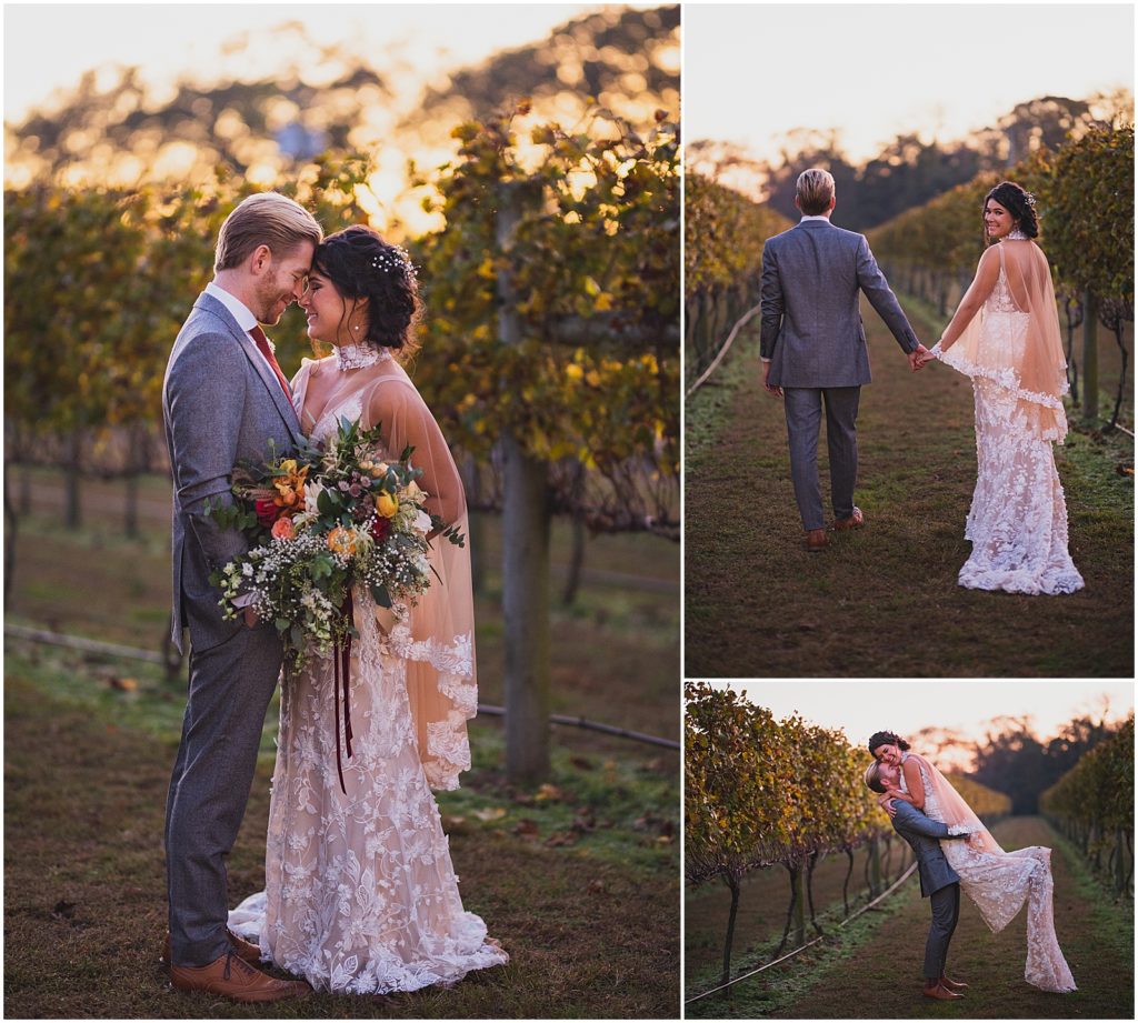 Willow Creek Winery Wedding. Rustic Fall Wedding. Bride and groom. 