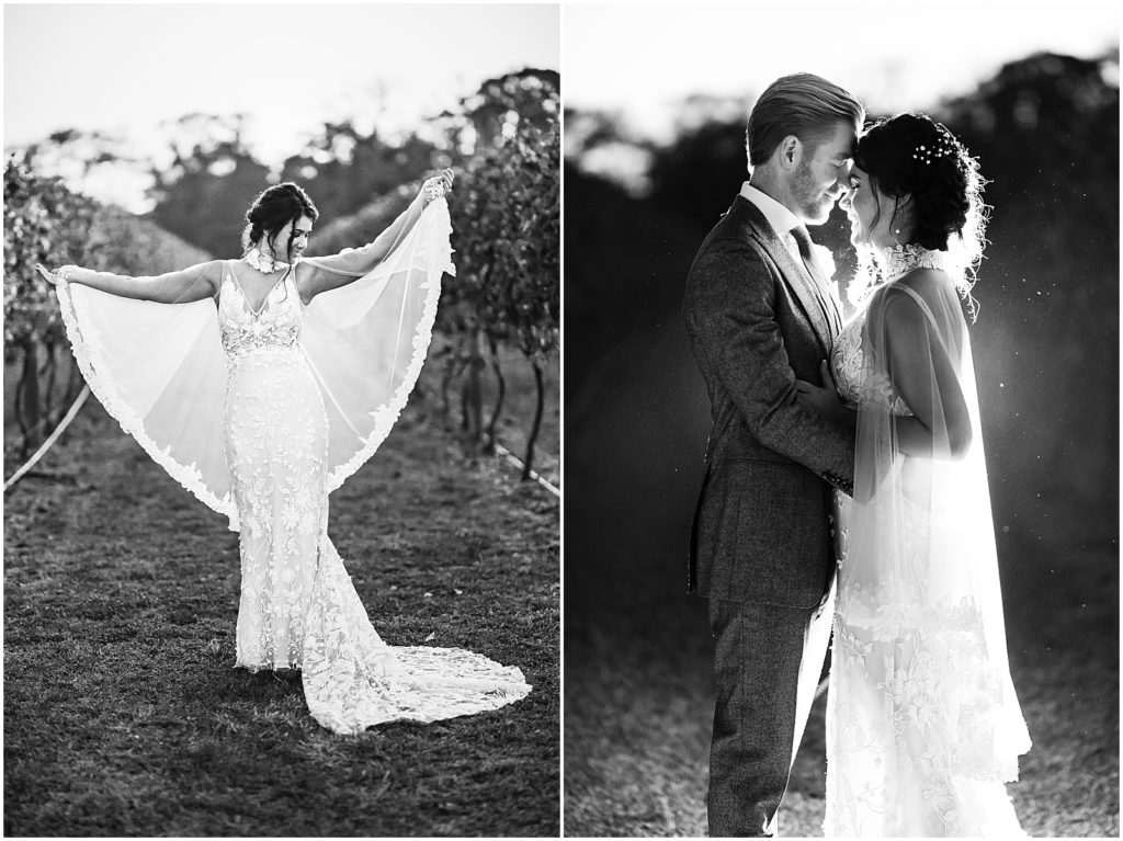 Willow Creek Winery Wedding. Rustic Fall Wedding. Bride and groom.
