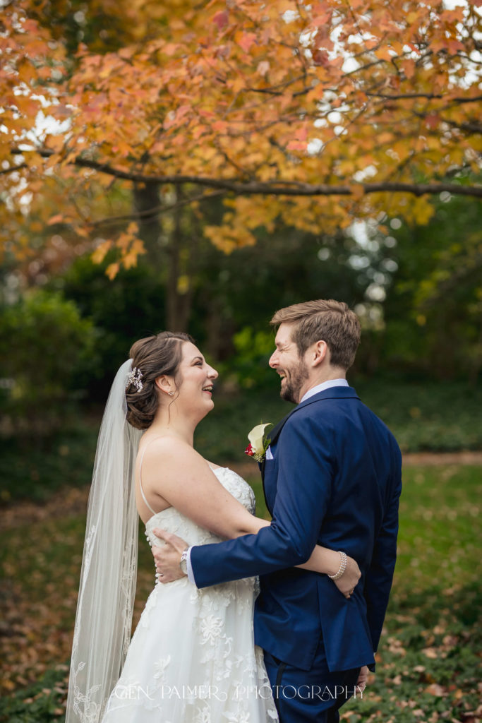 Outdoor Fall Wedding in South New Jersey | First Look 