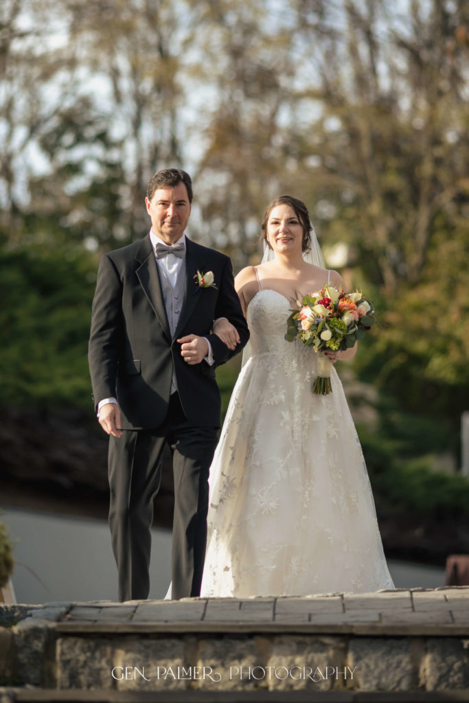 Outdoor Fall Wedding in South New Jersey | Wedding Ceremony Bride Walking down the Aisle