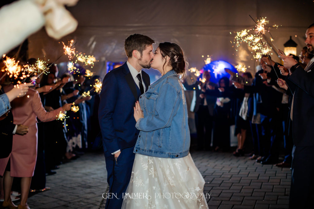 Outdoor Fall Wedding in South New Jersey | Sparkler Send Off