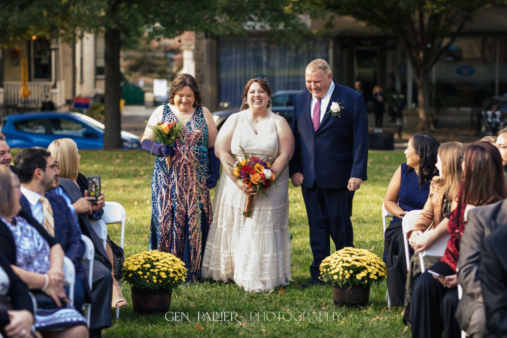 Harry Potter Wedding South New Jersey | Bride walking down the aisle