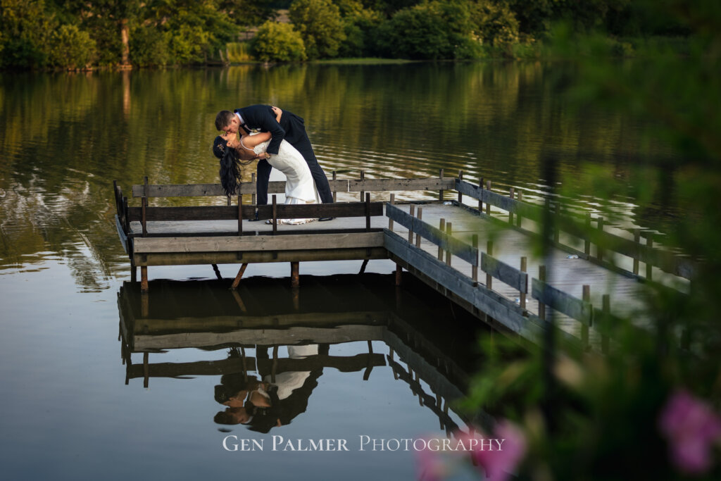 Estate at Eagle Lake Summer Wedding | Dock Portraits