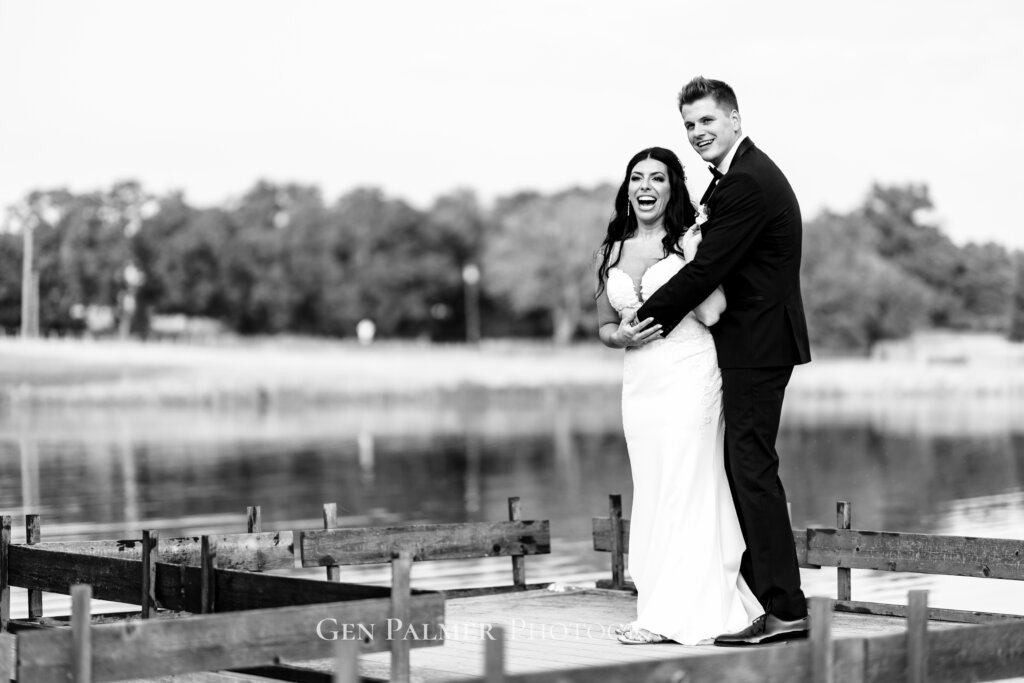 Estate at Eagle Lake Summer Wedding | Dock Portraits