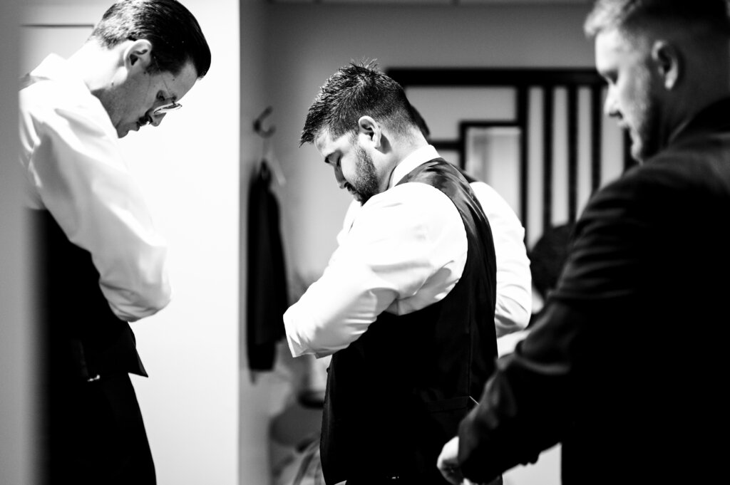 Tent Wedding in South New Jersey | Groom Getting Ready