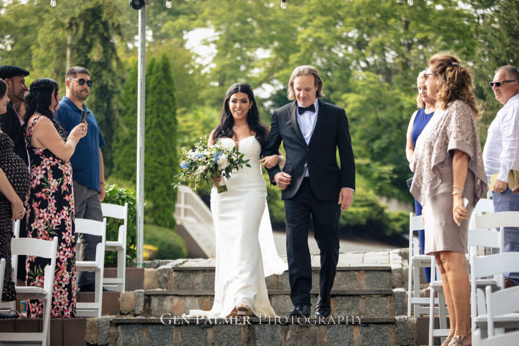 Fun Summer Wedding in South New Jersey | Bride Walking down the Aisle