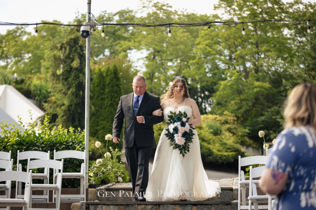 Intimate Wedding in South New Jersey | Bride walking down the aisle