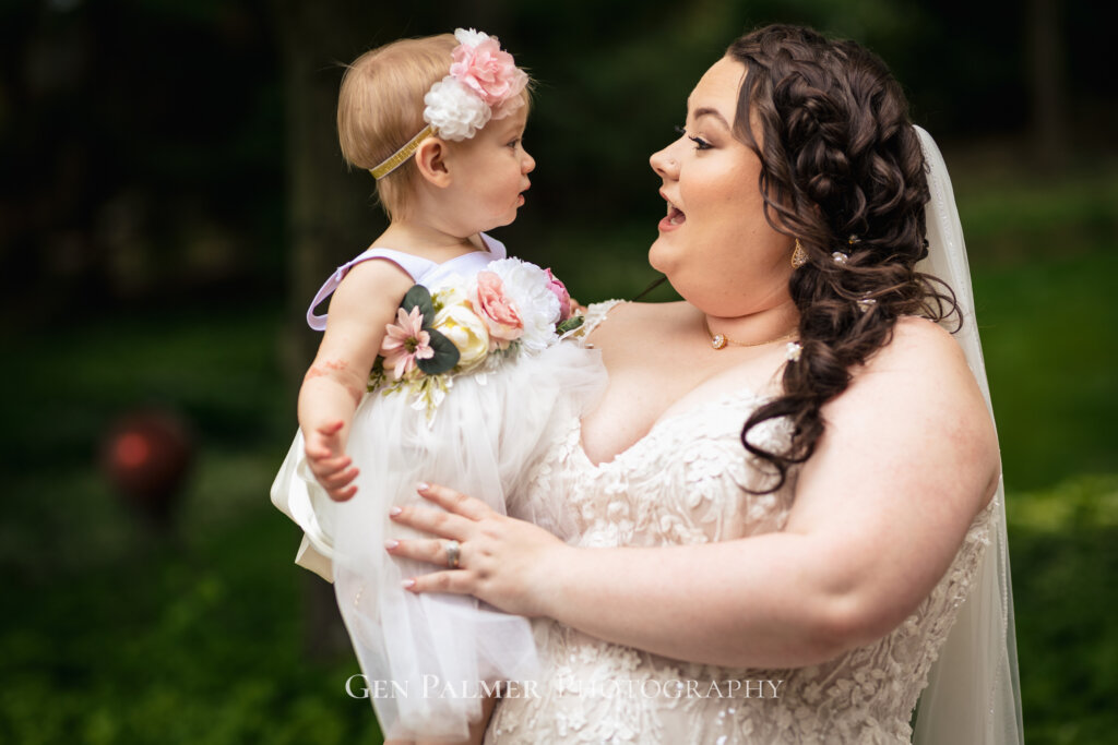 South New Jersey Wedding on the Water | Bride with a Little Flower Girl