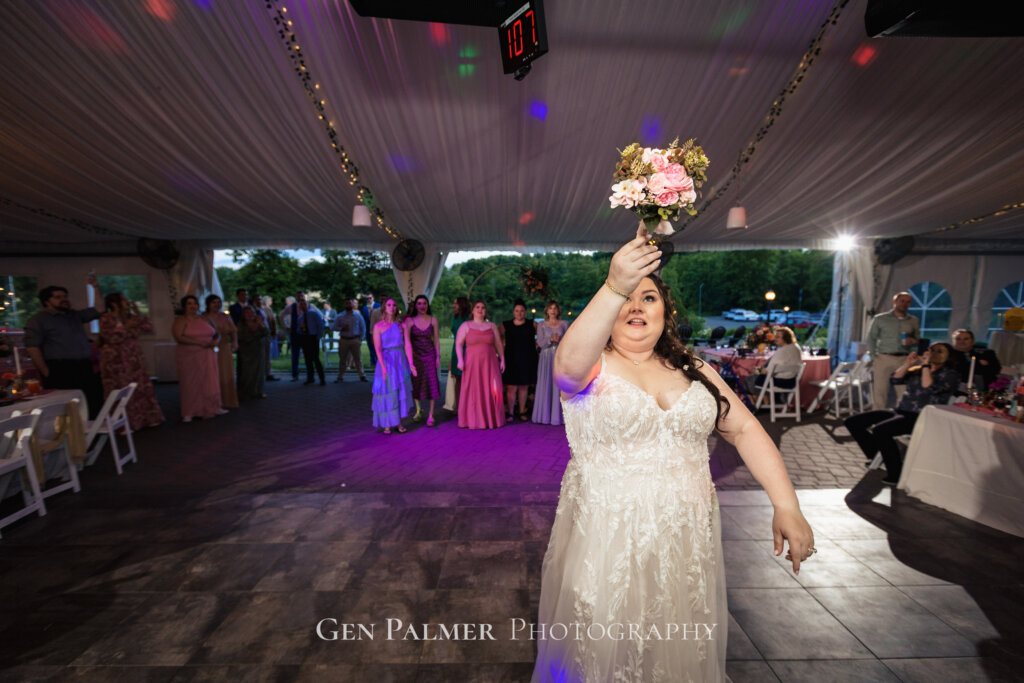 South New Jersey Wedding on the Water | Bouquet Toss