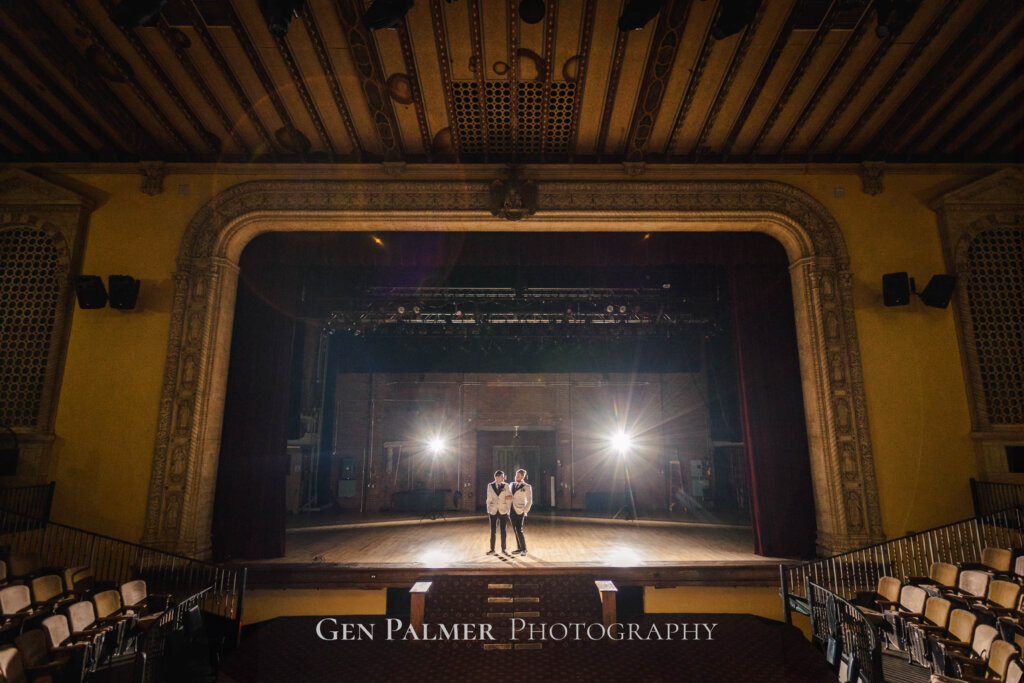 Collingswood Grand Ballroom | Wedding Portraits in Theater