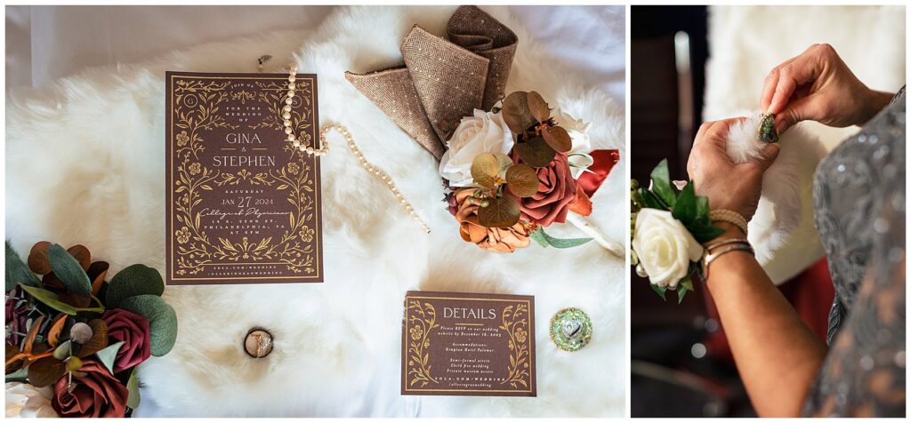 Winter details for a Philadelphia wedding