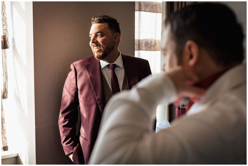 Groom getting ready at the Kimpton Hotel Palomar in Philadelphia