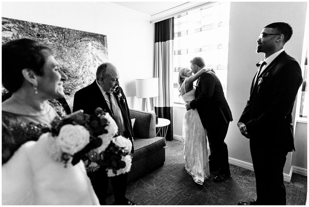 Intimate wedding ceremony at the Kimpton Hotel Palomar in Philadelphia
