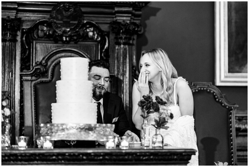 Mutter Museum Wedding Bride & Groom cut the cake
