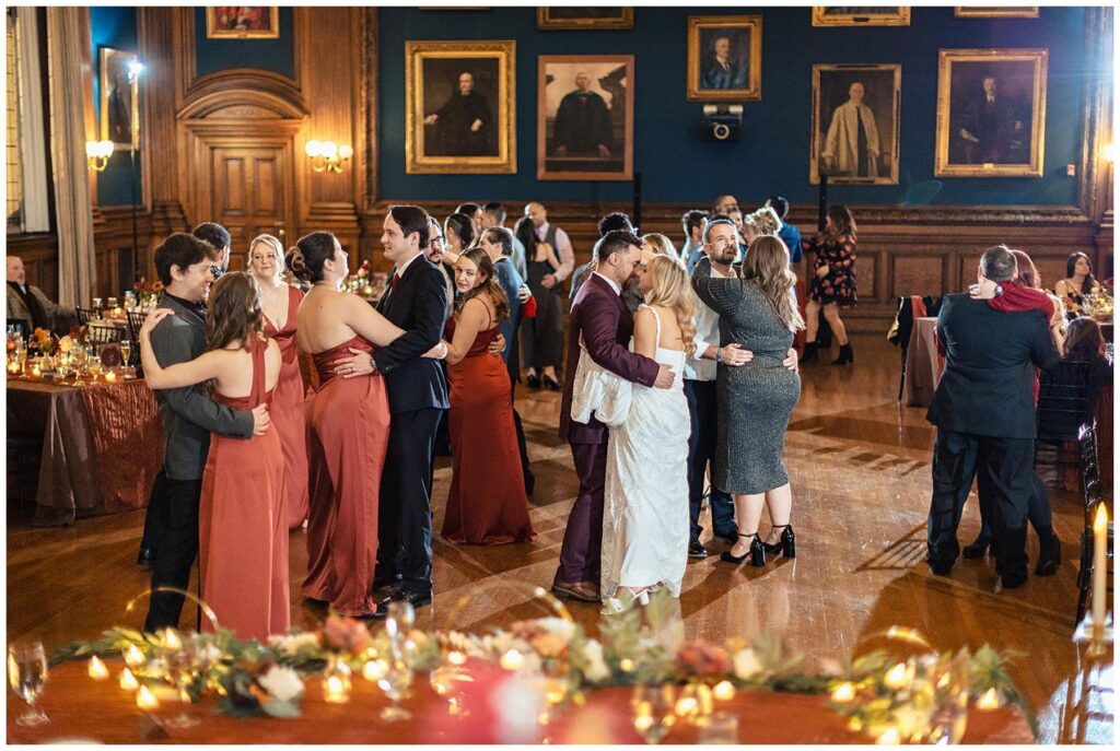 Bride and groom dance at their wedding reception