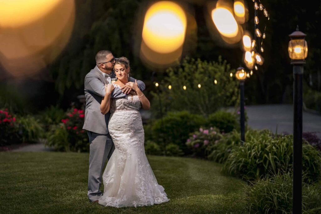 Couple posing outside