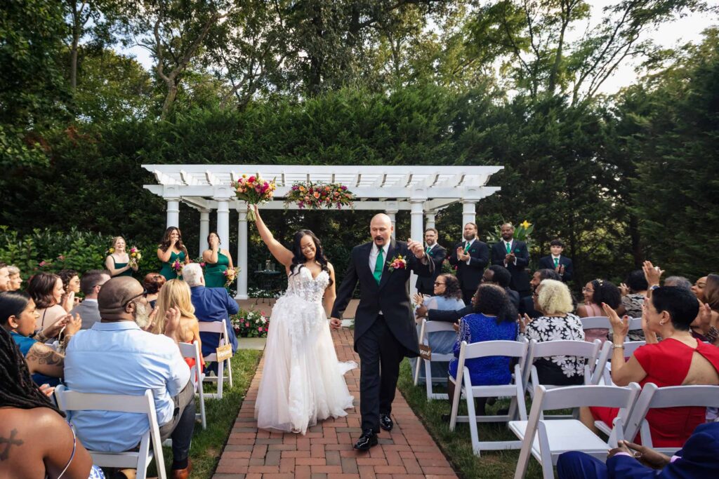 Wedding walking down Aisle