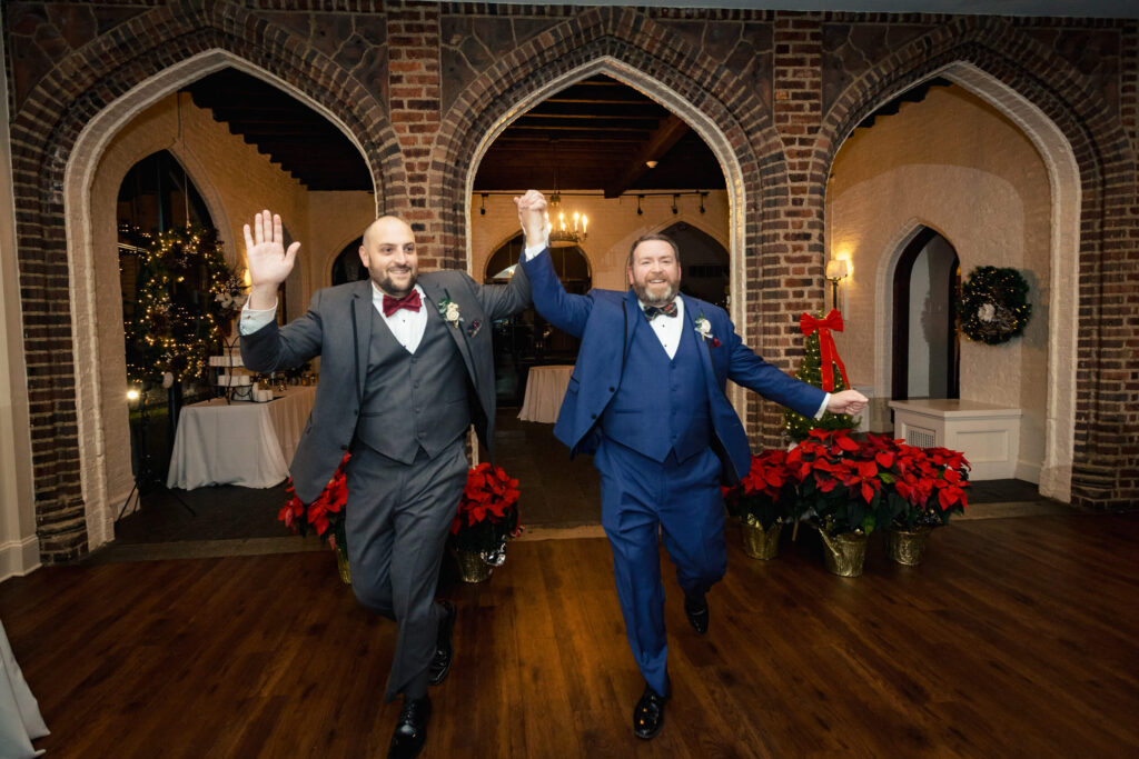 Grooms dancing at Aldie Mansion