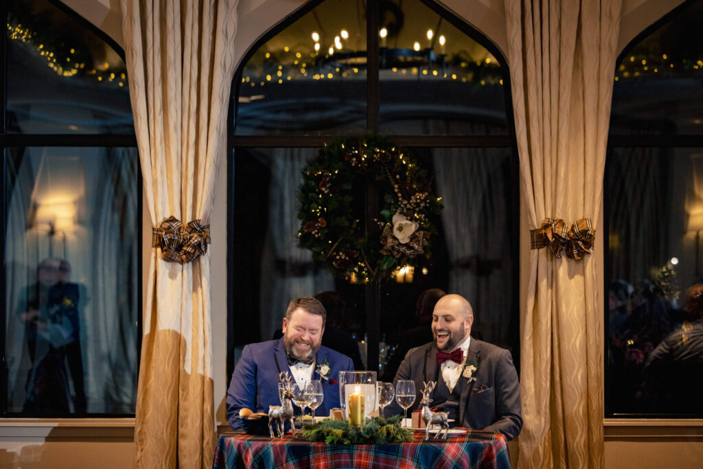 Grooms eating at Aldie Mansion