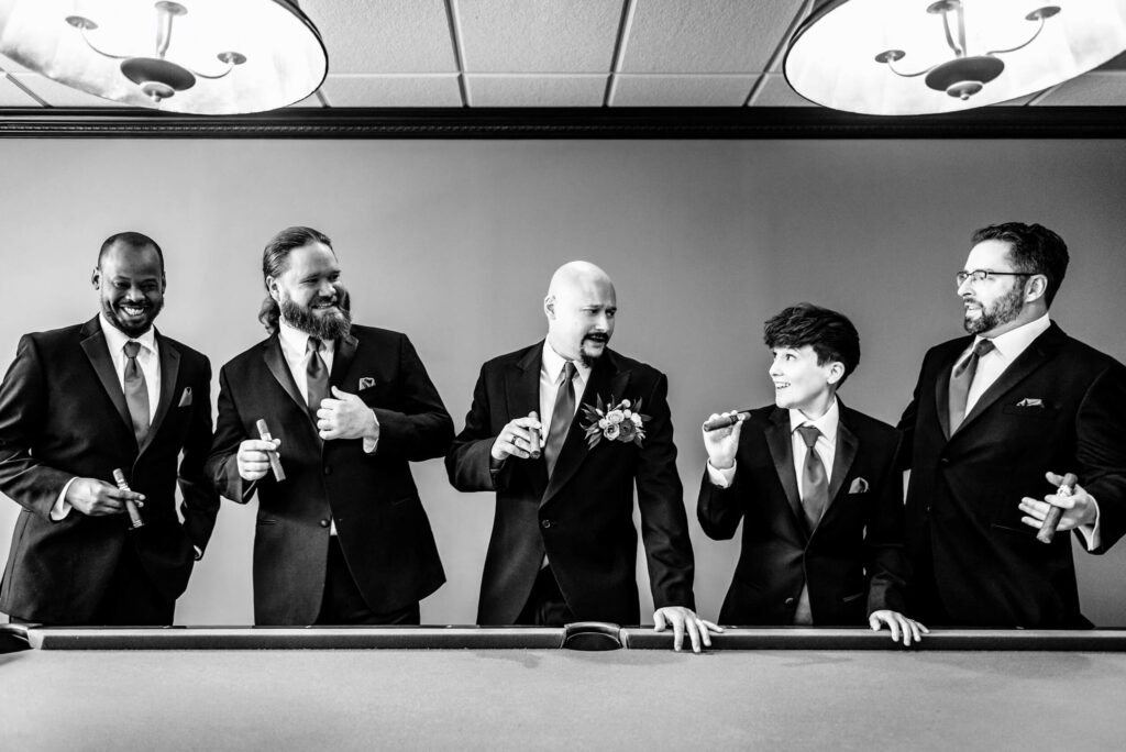 Groom and his groomsmen at Bradford Estate