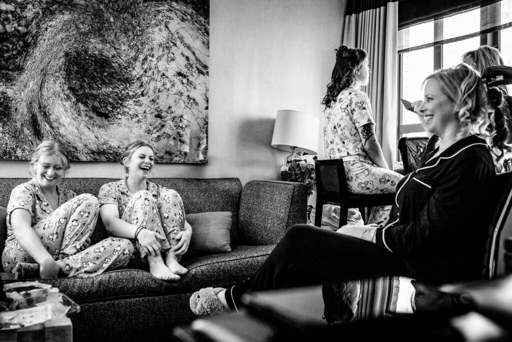 Bride getting ready at Kimpton Hotel