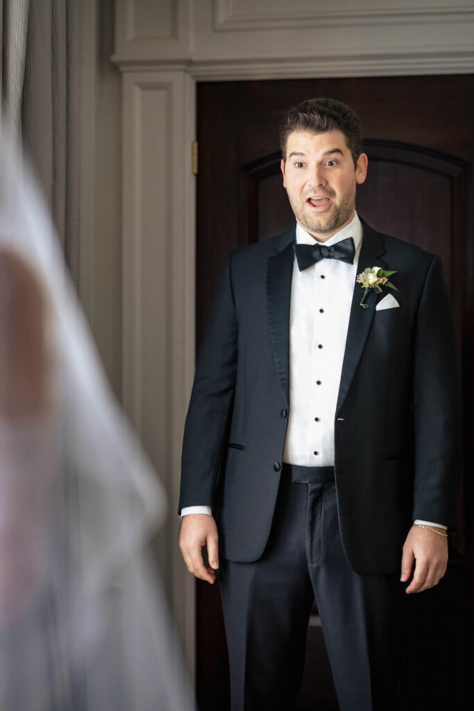 Groom's reaction at first look at Nanina's in the Park