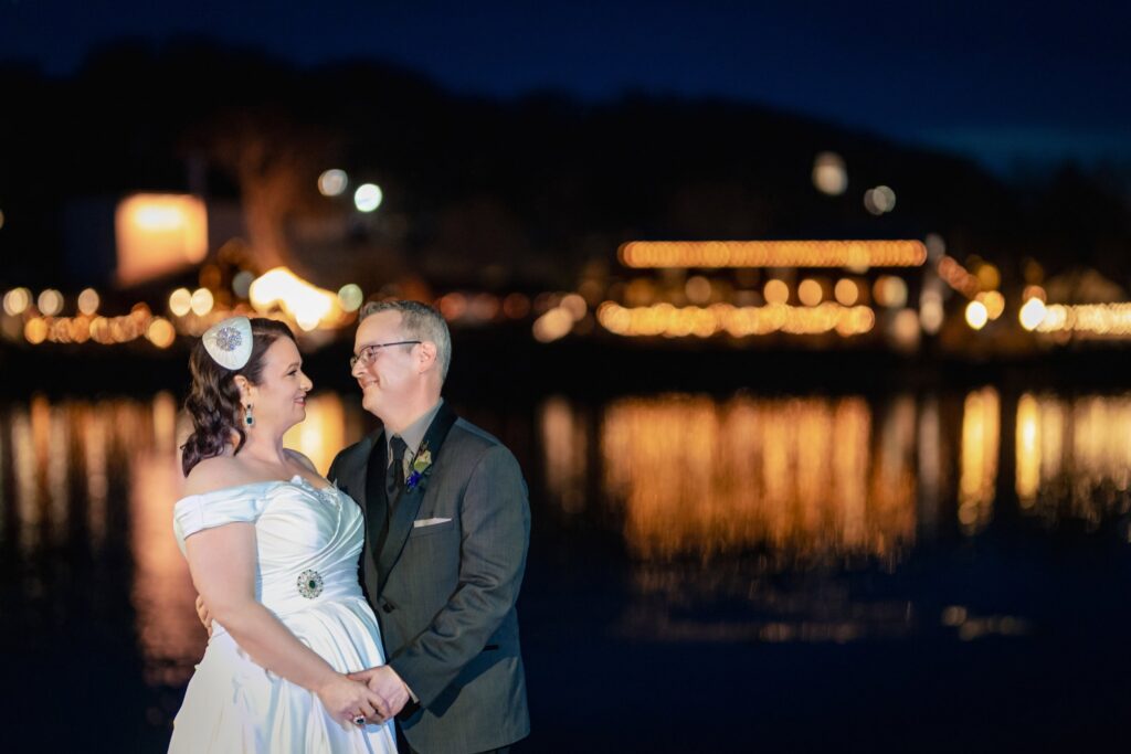 Inn-At-Lambertville-Station-Wedding-Reception-Bride-and-Groom-at-Night